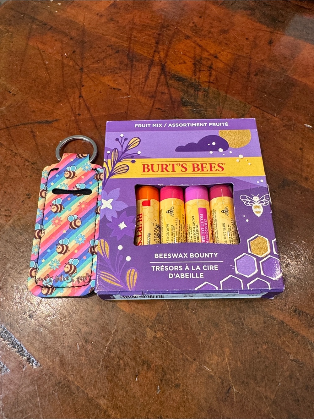 Burt's Bees Lip Balm Gift Set in Purple and Yellow Packaging